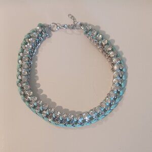 Beautiful Chunky Statement Chain Turquoise Choker Adjustable Clasp Necklace